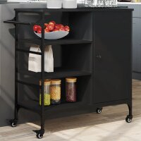 vidaXL Küchenwagen Schwarz 87,5x38,5x84,5 cm...