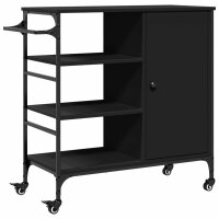 vidaXL Küchenwagen Schwarz 87,5x38,5x84,5 cm...