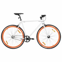 vidaXL Fahrrad mit Festem Gang Wei&szlig; und Orange 700c 55 cm