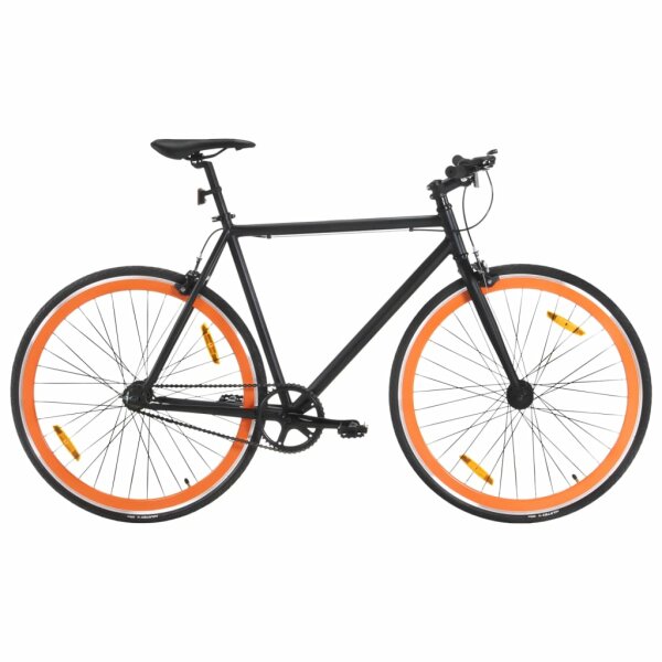 vidaXL Fahrrad mit Festem Gang Schwarz und Orange 700c 51 cm