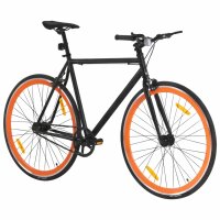 vidaXL Fahrrad mit Festem Gang Schwarz und Orange 700c 51 cm