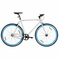 vidaXL Fahrrad mit Festem Gang Wei&szlig; und Blau 700c 55 cm