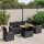 vidaXL 7-tlg. Garten-Sofagarnitur mit Kissen Schwarz Poly Rattan