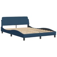 vidaXL Bettgestell mit Kopfteil Blau 140x190 cm Stoff