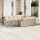 vidaXL 10-tlg. Garten-Sofagarnitur mit Kissen Beige Poly Rattan