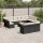 vidaXL 14-tlg. Garten-Sofagarnitur mit Kissen Schwarz Poly Rattan