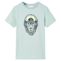 Kinder-T-Shirt mit Streifen Helles Minzgrün 104