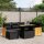 vidaXL 7-tlg. Garten-Sofagarnitur mit Kissen Schwarz Poly Rattan