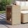 vidaXL Garten-Beistelltisch mit Holzplatte Beige Poly Rattan