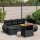 vidaXL 6-tlg. Garten-Sofagarnitur mit Kissen Schwarz Poly Rattan