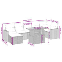 vidaXL 8-tlg. Garten-Sofagarnitur mit Kissen Schwarz Poly Rattan