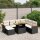 vidaXL 8-tlg. Garten-Sofagarnitur mit Kissen Schwarz Poly Rattan