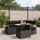 vidaXL 5-tlg. Garten-Sofagarnitur mit Kissen Schwarz Poly Rattan