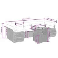 vidaXL 8-tlg. Garten-Sofagarnitur mit Kissen Schwarz Poly Rattan