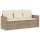 vidaXL 3-tlg. Garten-Sofagarnitur mit Kissen Beige Poly Rattan