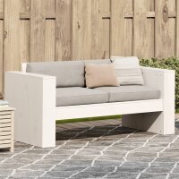 vidaXL Gartensofa 2-Sitzer Wei&szlig; 134x60x62 cm Massivholz Kiefer