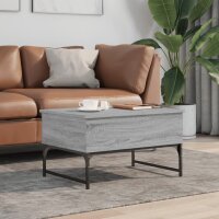 vidaXL Couchtisch Grau Sonoma 70x50x40 cm Holzwerkstoff und Metall