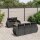 vidaXL 6-tlg. Garten-Sofagarnitur mit Kissen Schwarz Poly Rattan