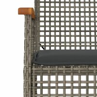 vidaXL 5-tlg. Garten-Essgruppe mit Kissen Grau Poly Rattan