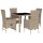 vidaXL 5-tlg. Garten-Essgruppe mit Kissen Beige Poly Rattan