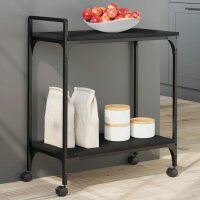 vidaXL K&uuml;chenwagen Schwarz 60,5x31x72,5 cm Holzwerkstoff