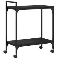 vidaXL K&uuml;chenwagen Schwarz 60,5x31x72,5 cm Holzwerkstoff