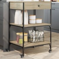 vidaXL Küchenwagen Sonoma-Eiche 60x48x89,5 cm...