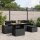 vidaXL 6-tlg. Garten-Sofagarnitur mit Kissen Schwarz Poly Rattan