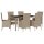 vidaXL 7-tlg. Garten-Essgruppe mit Kissen Beige Poly Rattan