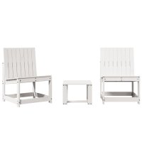 vidaXL 3-tlg. Garten-Lounge-Set Weiß Massivholz Kiefer