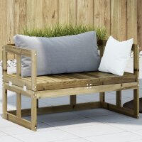 vidaXL 2-in-1 Gartensofa Verlängerbar...