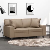 vidaXL 2-Sitzer-Sofa mit Zierkissen Cappuccino-Braun 120 cm Kunstleder