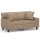 vidaXL 2-Sitzer-Sofa mit Zierkissen Cappuccino-Braun 120 cm Kunstleder