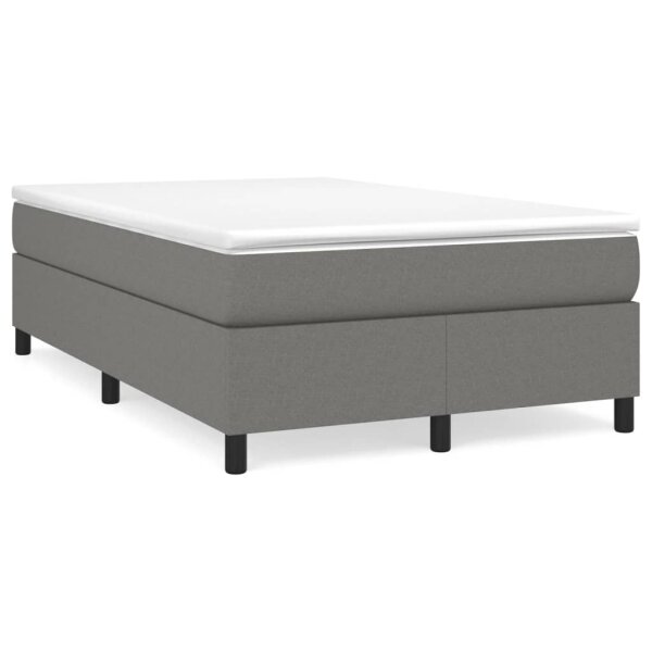 vidaXL Boxspringbett mit Matratze Dunkelgrau 120x190 cm Stoff