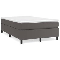 vidaXL Boxspringbett mit Matratze Grau 120x190 cm Kunstleder