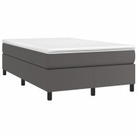 vidaXL Boxspringbett mit Matratze Grau 120x190 cm Kunstleder