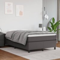 vidaXL Boxspringbett mit Matratze Grau 120x190 cm Kunstleder