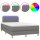 vidaXL Boxspringbett mit Matratze &amp; LED Dunkelgrau 120x190 cm Stoff