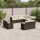 vidaXL 11-tlg. Garten-Sofagarnitur mit Kissen Braun Poly Rattan