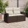 vidaXL Gartensofa mit Kissen 2-Sitzer Braun Poly Rattan