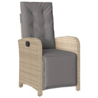 vidaXL 9-tlg. Garten-Essgruppe mit Kissen Beige Poly Rattan