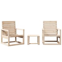 vidaXL 3-tlg. Garten-Lounge-Set Massivholz Kiefer