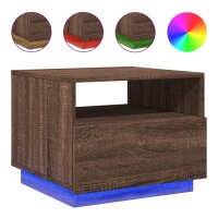 vidaXL Couchtisch mit LED-Leuchten Braun Eichen-Optik 50x49x40 cm