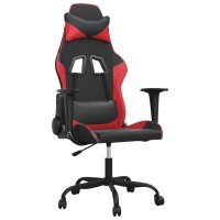 vidaXL Gaming-Stuhl mit Massagefunktion Schwarz und Rot Kunstleder