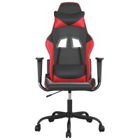 vidaXL Gaming-Stuhl mit Massagefunktion Schwarz und Rot Kunstleder