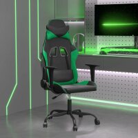 vidaXL Gaming-Stuhl mit Massagefunktion Schwarz und Gr&uuml;n Kunstleder