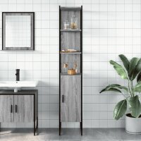 vidaXL Badschrank Grau Sonoma 33x33x185,5 cm Holzwerkstoff