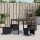 vidaXL Gartenhocker mit Kissen 4 Stk. Schwarz 41x41x36 cm Poly Rattan