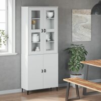 vidaXL Aufsatz f&uuml;r Highboard VIKEN Wei&szlig; Massivholz Kiefer