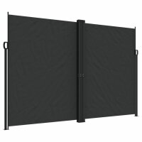 vidaXL Seitenmarkise Ausziehbar Schwarz 220x600 cm